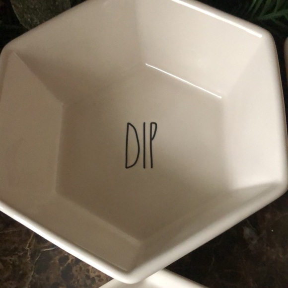 Rae Dunn Hexagonal Bowl and Plate Set of 6 - Picture 2 of 10